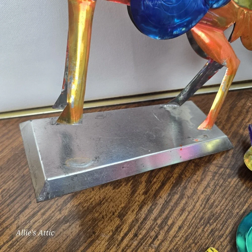 Punched‎ Tin Folk Art Vintage Christmas Decor 3 Wise Men Horse Candle Colorful